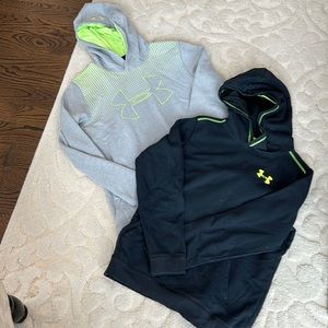 Two boys under armour hoodies, both size extra large